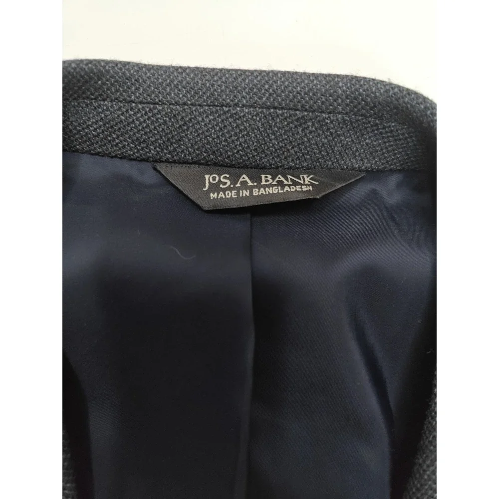 Jos A Bank Mens Sport Coat 44L Blue Gray Wool 2 Button Blazer N702